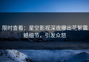 限时查看：星空影视深夜曝出花絮震撼细节，引发众怒