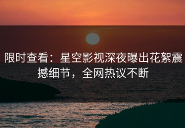 限时查看：星空影视深夜曝出花絮震撼细节，全网热议不断