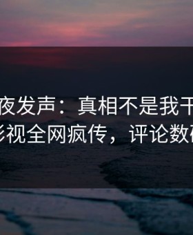网红深夜发声：真相不是我干的！星空影视全网疯传，评论数破万