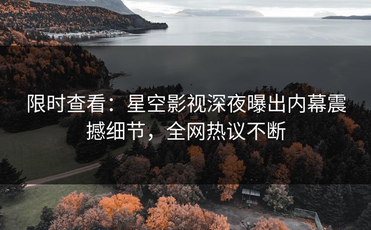 限时查看：星空影视深夜曝出内幕震撼细节，全网热议不断