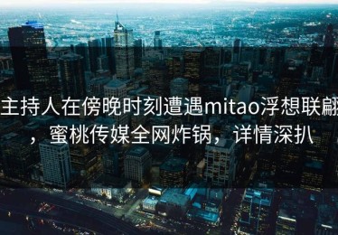 主持人在傍晚时刻遭遇mitao浮想联翩，蜜桃传媒全网炸锅，详情深扒
