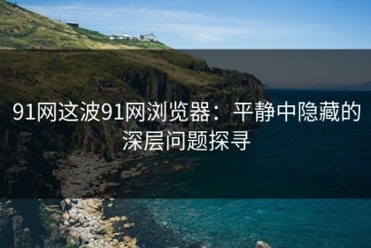 91网这波91网浏览器：平静中隐藏的深层问题探寻