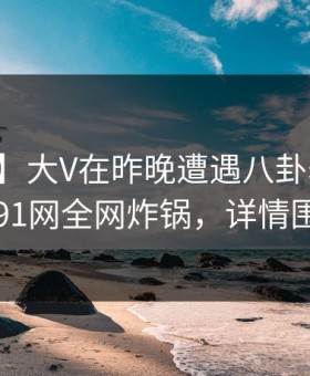 【独家】大V在昨晚遭遇八卦羞涩难挡，91网全网炸锅，详情围观