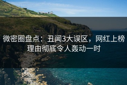 微密圈盘点：丑闻3大误区，网红上榜理由彻底令人轰动一时